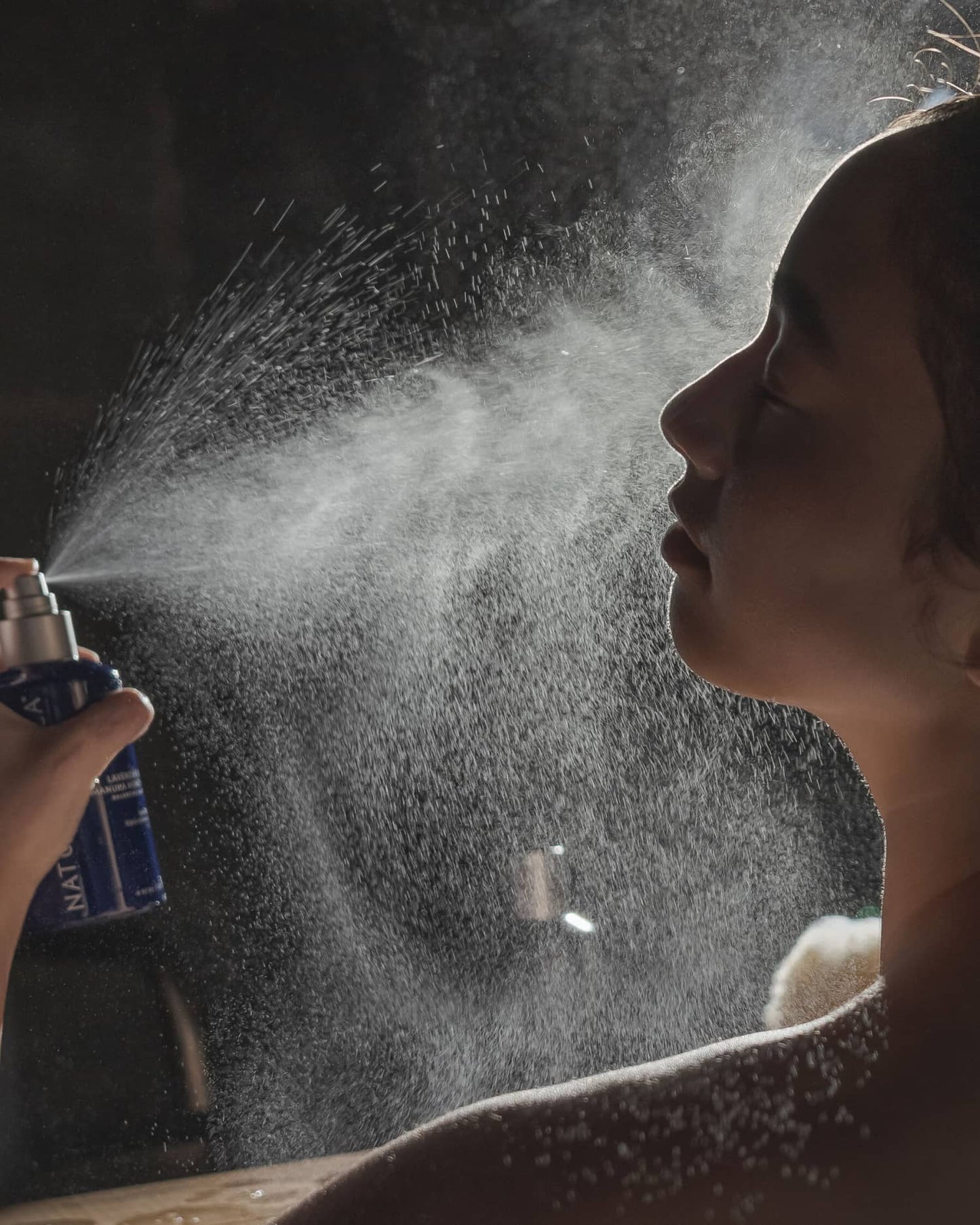 Lavender & Manuka Honey Balancing Mist spraying